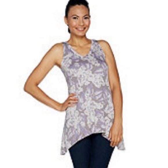 LOGO by Lori Goldstein leopard print Tank Top M - Picture 1 of 6